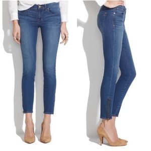 Madewell Zip Ankle Medium Blue Mid Rise Skinny Skinny Jeans Size 28